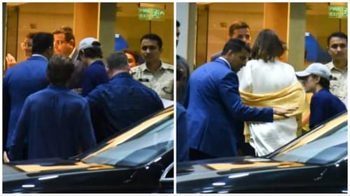 Tom Holland and Zendaya at Kalina airport on Sunday. (Varinder Chawla)