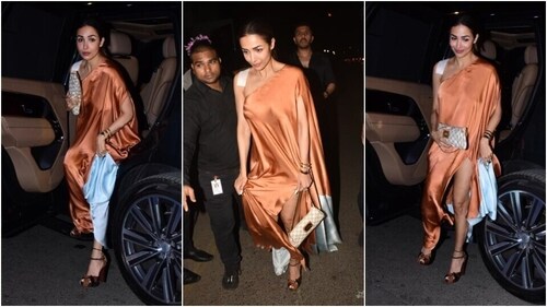 Malaika Arora in a stunning thigh slit dress. (HT Photo/Varinder Chawla) Malaika Arora in a stunning thigh slit dress. (HT Photo/Varinder Chawla)