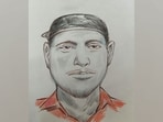 Sketch of the alleged culprit of the Kerala train fire attack. Sketch of the alleged culprit of the Kerala train fire attack.