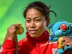 CWG gold medalist weightlifter Sanjita Chanu poses for a photo