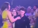 Nick Jonas helped his wife Priyanka Chopra off the stage after her performance. Nick Jonas helped his wife Priyanka Chopra off the stage after her performance.