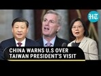 CHINA WARNS U.S OVER TAIWAN PRESIDENT'S VISIT