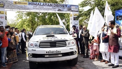 Union Minister for Culture, Tourism and Development of North Eastern Region (DoNER), G. Kishan Reddy flags off the Himalayan Drive 9, a car rally to promote the G 20 theme on the sidelines of 2nd G20 Tourism Working Group meeting (TWG), in Darjeeling. (ANI Photo) Union Minister for Culture, Tourism and Development of North Eastern Region (DoNER), G. Kishan Reddy flags off the Himalayan Drive 9, a car rally to promote the G 20 theme on the sidelines of 2nd G20 Tourism Working Group meeting (TWG), in Darjeeling. (ANI Photo)