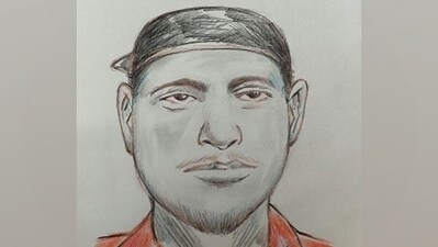Sketch of the alleged culprit of the Kerala train fire attack. (ANI) Sketch of the alleged culprit of the Kerala train fire attack. (ANI)