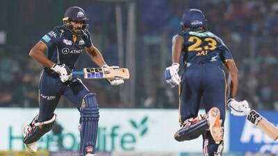 However, Vijay Shankar and Sudharsan calmed things down and got the GT chase back on track. The pair put up a stand of 53 runs off 44 balls before Shankar fell to Mitchell Marsh (IPL Twitter) However, Vijay Shankar and Sudharsan calmed things down and got the GT chase back on track. The pair put up a stand of 53 runs off 44 balls before Shankar fell to Mitchell Marsh (IPL Twitter)