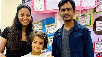 Actor Nawazuddin Siddiqui and wife Aaliya with their daughter. Actor Nawazuddin Siddiqui and wife Aaliya with their daughter.