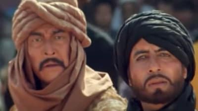 Amitabh Bachchan and Danny Denzongpa in Khuda Gawah. Amitabh Bachchan and Danny Denzongpa in Khuda Gawah.