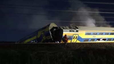 Netherlands Trains Crash: A freight train collided with a passenger train in the Netherlands. (Twitter)