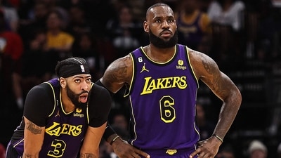 LeBron James #6 and Anthony Davis #3 of the Los Angeles Lakers (Getty Images via AFP) LeBron James #6 and Anthony Davis #3 of the Los Angeles Lakers (Getty Images via AFP)