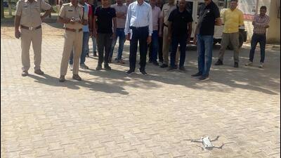 Nuh police said that they previously borrowed drones from criminal investigation department teams but that they now own one for ₹1.25 lakh through corporate social responsibility funds and use it every day. (HT Photo) Nuh police said that they previously borrowed drones from criminal investigation department teams but that they now own one for ₹1.25 lakh through corporate social responsibility funds and use it every day. (HT Photo)