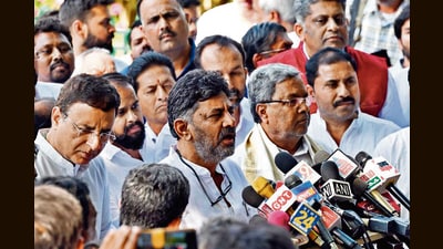 On Monday, Siddaramaiah told a TV channel that the Congress has not decided to make Karnataka Congress chief D K Shivakumar the chief minister, if the party wins the election. (HT PHOTO) On Monday, Siddaramaiah told a TV channel that the Congress has not decided to make Karnataka Congress chief D K Shivakumar the chief minister, if the party wins the election. (HT PHOTO)
