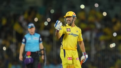 Chennai: Chennai Super Kings captain MS Dhoni during the IPL 2023 cricket match between Chennai Super Kings and Lucknow Super Giants, at M. A. Chidambaram Stadium, in Chennai, Monday, April 3, 2023. (PTI Photo/R Senthil Kumar)(PTI04_03_2023_000321B) (PTI) Chennai: Chennai Super Kings captain MS Dhoni during the IPL 2023 cricket match between Chennai Super Kings and Lucknow Super Giants, at M. A. Chidambaram Stadium, in Chennai, Monday, April 3, 2023. (PTI Photo/R Senthil Kumar)(PTI04_03_2023_000321B) (PTI)