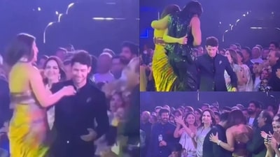 Nick Jonas helped his wife Priyanka Chopra off the stage after her performance. Nick Jonas helped his wife Priyanka Chopra off the stage after her performance.