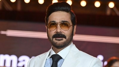 Prosenjit Chatterjee at the trailer launch of Prime Video's Jubilee in Mumbai. (Photo by SUJIT JAISWAL / AFP) (AFP)