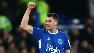 Everton's Michael Keane celebrates (REUTERS)