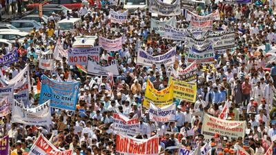 The doctors also asked for withdrawal of police cases registered against doctors during the agitation. (PTI image) The doctors also asked for withdrawal of police cases registered against doctors during the agitation. (PTI image)