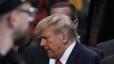 Donald Trump Arraignment: Former US President Donald Trump arrives at Trump Tower. (Reuters)