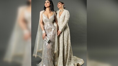 Kajol's ensemble features intricate embroidery work in a rich melange of pearls, crystals and resham. (Instagram/@kajol) Kajol's ensemble features intricate embroidery work in a rich melange of pearls, crystals and resham. (Instagram/@kajol)