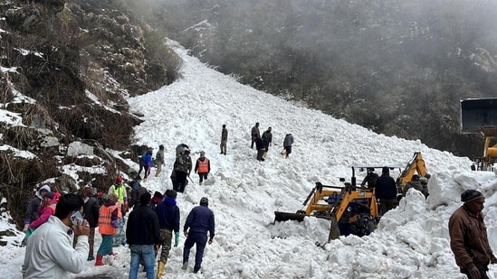 The avalanche hit the arterial Jawaharlal Nehru Marg, which connects Gangtok to Nathu La at the China border, around 11.30 am, trapping five-six vehicles with around 30 people under the snow, the Army said in a statement.&nbsp;(REUTERS)