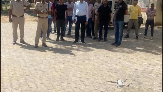 Nuh police said that they previously borrowed drones from criminal investigation department teams but that they now own one for ₹1.25 lakh through corporate social responsibility funds and use it every day. (HT Photo)