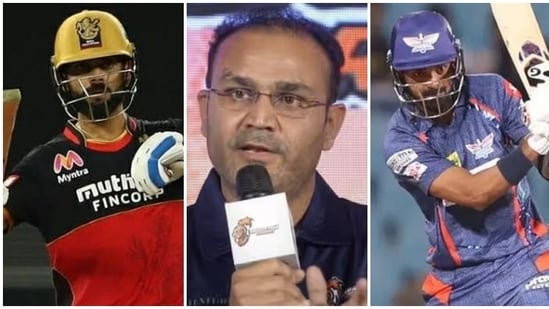 Virat Kohli, Virender Sehwag, and KL Rahul