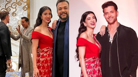 Hrithik Roshan holding Saba Azad's heels.