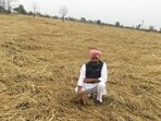 Kamaljeet Singh (41), a farmer in Dialpura Mirza village in Bathinda, has faced a near total loss of his wheat crop due to heavy rains and hailstorm. 