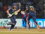 New Delhi: Gujarat Titans batters David Miller and Sai Sudharsan run between the wickets during the IPL 2023 cricket match between Delhi Capitals and Gujarat Titans, at the Arun Jaitley Stadium in New Delhi, Tuesday, April 4, 2023. (PTI Photo/Ravi Choudhary)(PTI04_04_2023_000382B)
