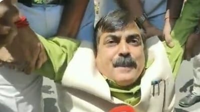 BJP MLA Jivesh Mishra carried out of the House by marshals on order of Bihar Assembly Speaker.