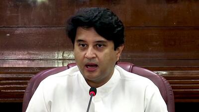 New Delhi, Apr 05 (ANI): Union Civil Aviation Minister Jyotiraditya Scindia speaks about Congress leader Rahul Gandhi alleging that the party was playing with the country’s democracy, in New Delhi on Wednesday. (ANI Photo) (ANI) New Delhi, Apr 05 (ANI): Union Civil Aviation Minister Jyotiraditya Scindia speaks about Congress leader Rahul Gandhi alleging that the party was playing with the country’s democracy, in New Delhi on Wednesday. (ANI Photo) (ANI)