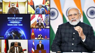 New Delhi, Jan 12 (ANI): Prime Minister Narendra Modi addresses at the opening session of Voice of Global South Summit 2023, via video conferencing, on Thursday. (ANI Photo) (ANI/PIB) New Delhi, Jan 12 (ANI): Prime Minister Narendra Modi addresses at the opening session of Voice of Global South Summit 2023, via video conferencing, on Thursday. (ANI Photo) (ANI/PIB)