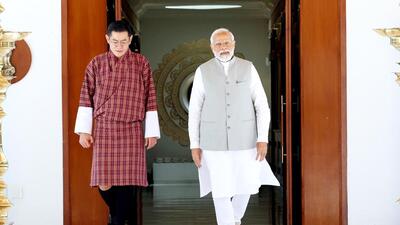 Prime Minister Narendra Modi meets the King of Bhutan, Jigme Khesar Namgyel Wangchuck,in New Delhi (PIB Photo) Prime Minister Narendra Modi meets the King of Bhutan, Jigme Khesar Namgyel Wangchuck,in New Delhi (PIB Photo)