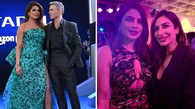 Priyanka Chopra and Richard Madden at Citadel premiere; Priyanka with Sophie Choudry. Priyanka Chopra and Richard Madden at Citadel premiere; Priyanka with Sophie Choudry.