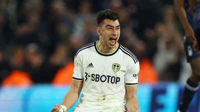 Leeds United's Marc Roca celebrates (REUTERS)