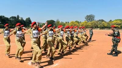 The first batch of women Agniveers being trained in Bengaluru. (ANI) The first batch of women Agniveers being trained in Bengaluru. (ANI)