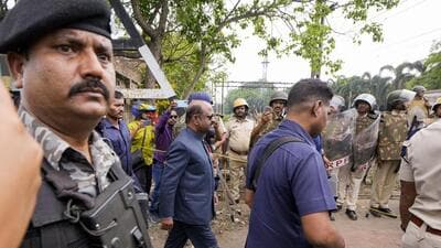 West Bengal governor CV Ananda Bose visited the violence-afftected area after clashes broke out between two groups during a Ram Navami procession in Hooghly district. (PTI) West Bengal governor CV Ananda Bose visited the violence-afftected area after clashes broke out between two groups during a Ram Navami procession in Hooghly district. (PTI)