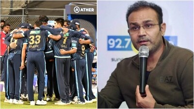 Gujarat Titans; Virender Sehwag (IPL/File) Gujarat Titans; Virender Sehwag (IPL/File)