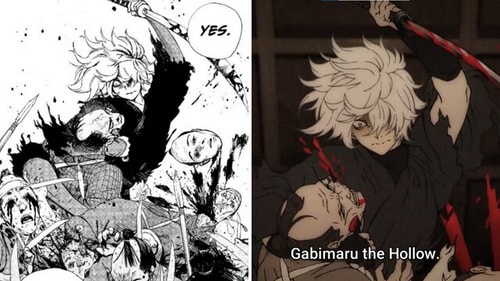 Gabimaru is introduced as “The Hollow” in both anime and manga. (Yuji Kaku, MAPPA, Viz Media) Gabimaru is introduced as “The Hollow” in both anime and manga. (Yuji Kaku, MAPPA, Viz Media)