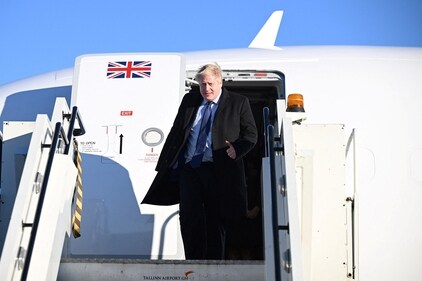 Then British Prime Minister Boris Johnson was among the leaders who flew to Glasgow on government-chartered flights for the COP26 summit. (Reuters)