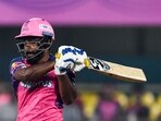 Rajasthan Royals' Sanju Samson plays a shot during the Indian Premier League (IPL) Twenty20 cricket match between Rajasthan Royals and Punjab Kings at the Assam Cricket Association Stadium in Guwahati on April 5, 2023. (Photo by Biju BORO / AFP) / IMAGE RESTRICTED TO EDITORIAL USE - STRICTLY NO COMMERCIAL USE