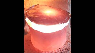 Allahabad University team recreates Hawaiian volcanic features in lab (Sourced) Allahabad University team recreates Hawaiian volcanic features in lab (Sourced)