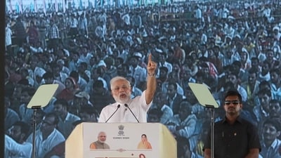 So skewed is the balance of power in favour of the ruling party that a challenge to a larger-than-life figure such as PM Modi appears almost impossible. (HT Photo) So skewed is the balance of power in favour of the ruling party that a challenge to a larger-than-life figure such as PM Modi appears almost impossible. (HT Photo)