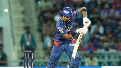 Lucknow Super Giants captain KL Rahul plays a shot during the IPL 2023 cricket match (PTI) Lucknow Super Giants captain KL Rahul plays a shot during the IPL 2023 cricket match (PTI)