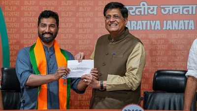 Anil Antony, son of Congress veteran and former defence minister AK Antony, joins the Bharatiya Janata Party (BJP) in the presence of Union minister and senior party leader Piyush Goyal. (PTI) Anil Antony, son of Congress veteran and former defence minister AK Antony, joins the Bharatiya Janata Party (BJP) in the presence of Union minister and senior party leader Piyush Goyal. (PTI)