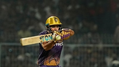 Initially, KKR posted 204/7 in 20 overs, courtesy of Shardul Thakur (68), Rahmanullah Gurbaz (57) and Rinku Singh (46). (PTI) Initially, KKR posted 204/7 in 20 overs, courtesy of Shardul Thakur (68), Rahmanullah Gurbaz (57) and Rinku Singh (46). (PTI)