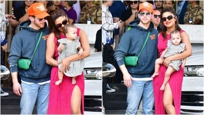 Priyanka Chopra wore a hot pink crop top and thigh-slit skirt for India trip with Nick Jonas, Malti Marie. (Instagram) Priyanka Chopra wore a hot pink crop top and thigh-slit skirt for India trip with Nick Jonas, Malti Marie. (Instagram)