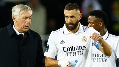 Real Madrid coach Carlo Ancelotti with Karim Benzema (Action Images via Reuters)