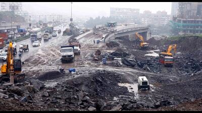 The work on the Chandni Chowk flyover is 90% complete. (HT FILE PHOTO)