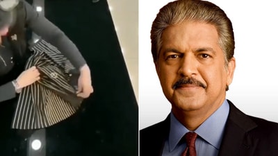 The image is taken from the viral t-shirt hack video that Anand Mahindra shared on Twitter. (Twitter/@anandmahindra) The image is taken from the viral t-shirt hack video that Anand Mahindra shared on Twitter. (Twitter/@anandmahindra)
