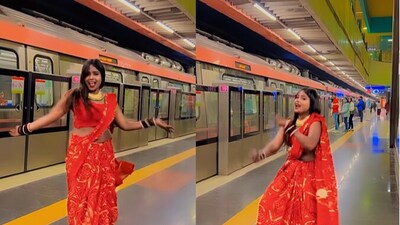 Woman dances at a metro station. (Instagram/@Avnikarish) Woman dances at a metro station. (Instagram/@Avnikarish)